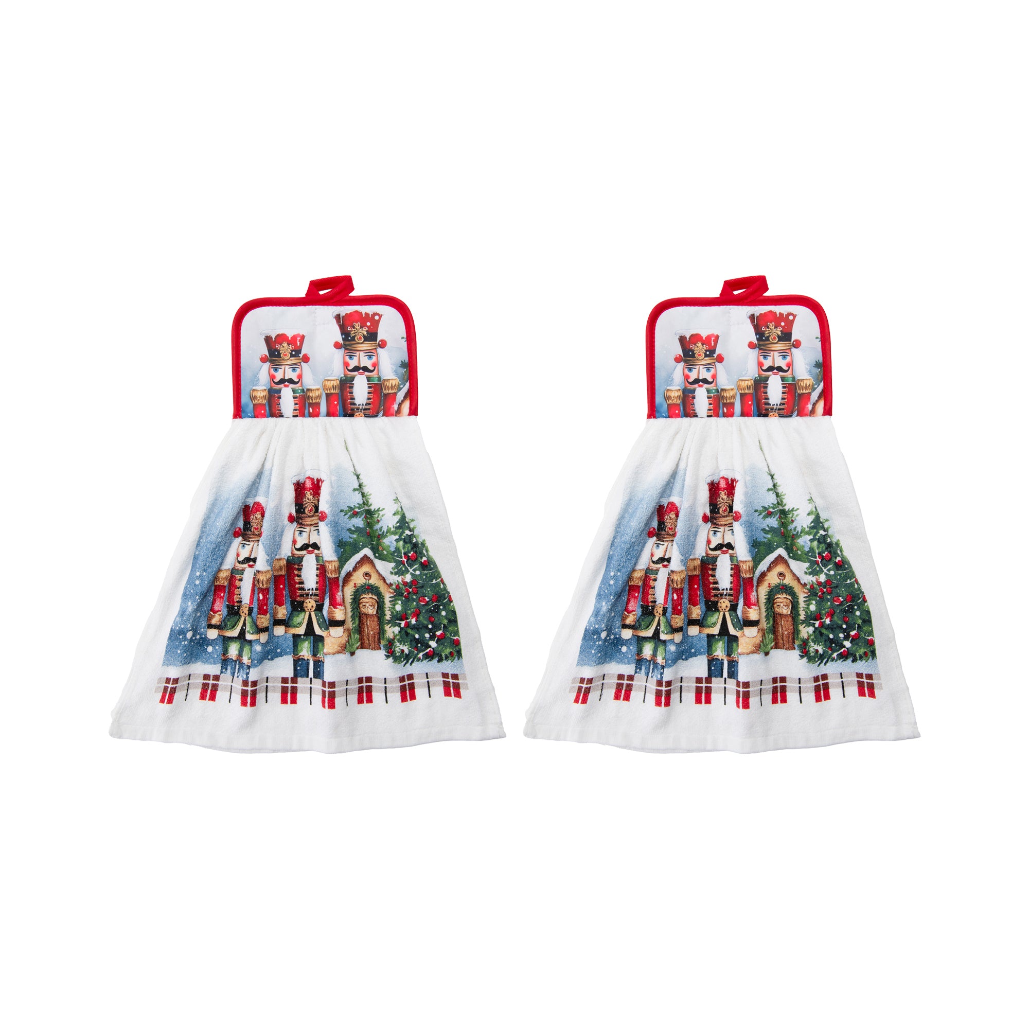 Tie Hand Towel Nutcracker Twin, Christmas, Kitchen Towel, Holiday Decor- Set of 2