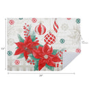 Microfibre Drying Mat (Poinsettia W/ Ornaments) - Set of 2