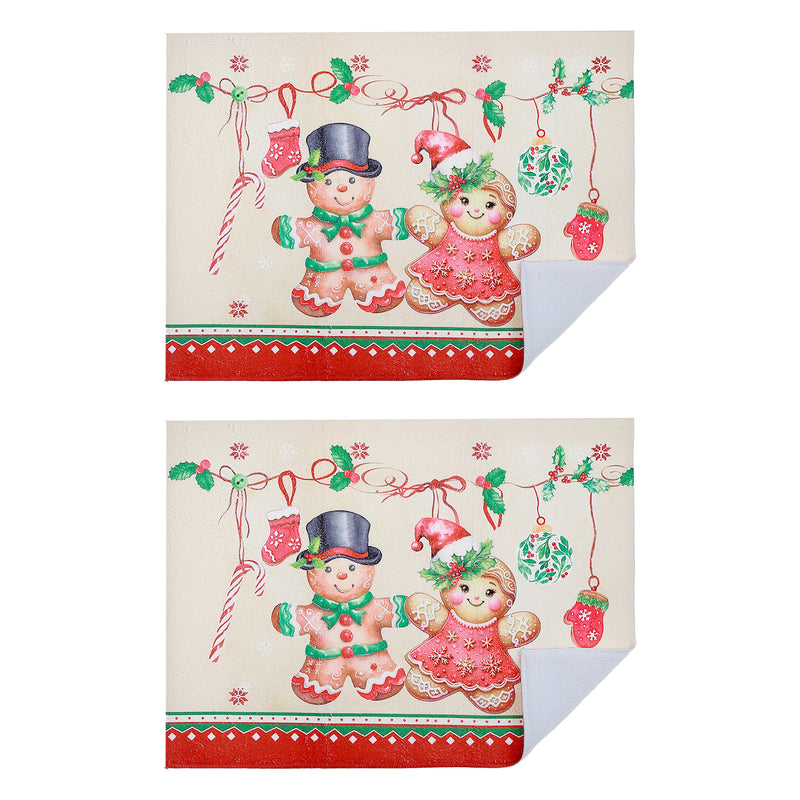 Microfibre Drying Mat (Gingerbread) - Set of 2