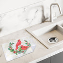Microfibre Drying Mat (Cardinals Perched On Wreath) - Set of 2
