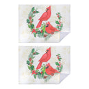 Microfibre Drying Mat (Cardinals Perched On Wreath) - Set of 2