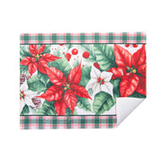 Microfiber Drying Mat Blooming Poinsettia, Christmas, Kitchen Towel, Holiday Decor- Set of 2