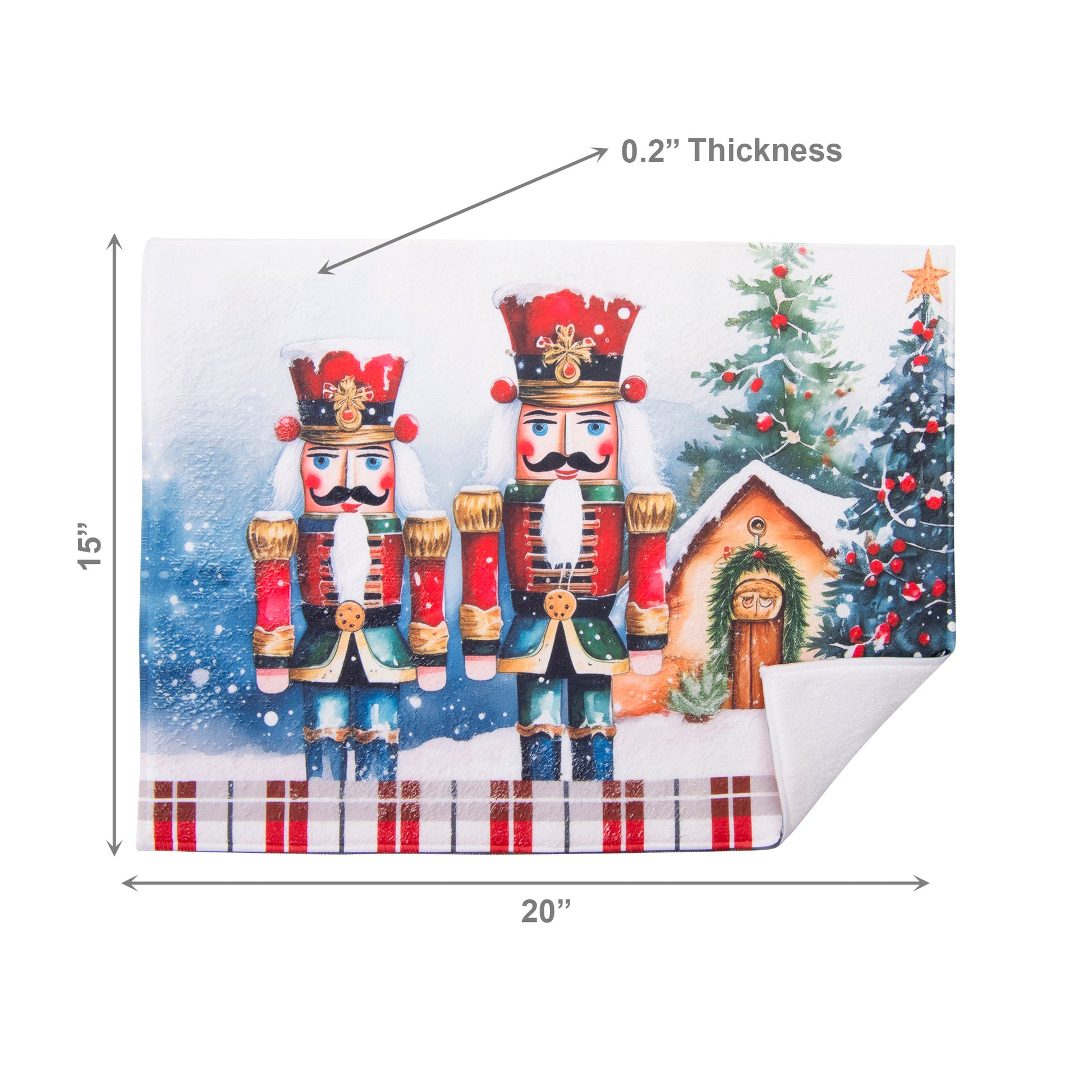 Microfiber Drying Mat Nutcracker Twin, Christmas, Kitchen Towel, Holiday Decor- Set of 2