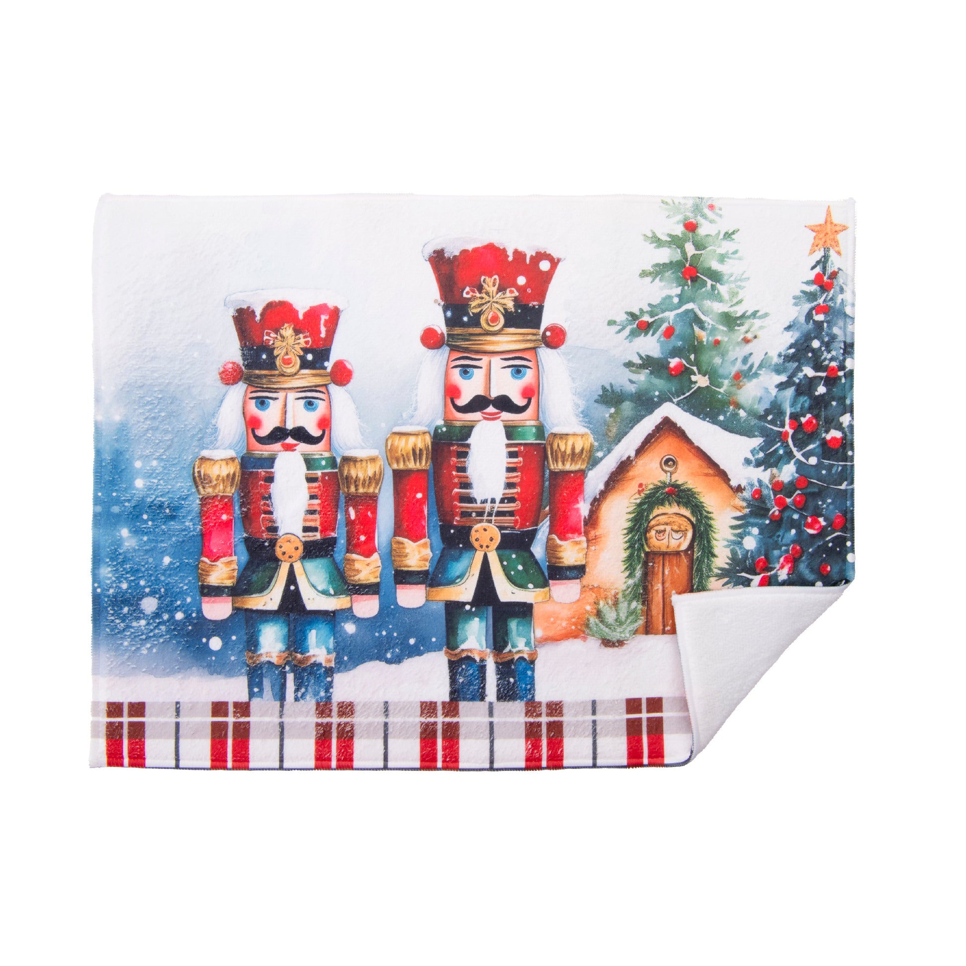 Microfiber Drying Mat Nutcracker Twin, Christmas, Kitchen Towel, Holiday Decor- Set of 2