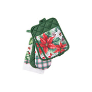 5 Piece Kitchen Set Blooming Poinsettia, Christmas, Holiday Decor