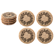 Set of 4 Beaded Round Wreath Etched Coasters, Wreath, Holiday Decor