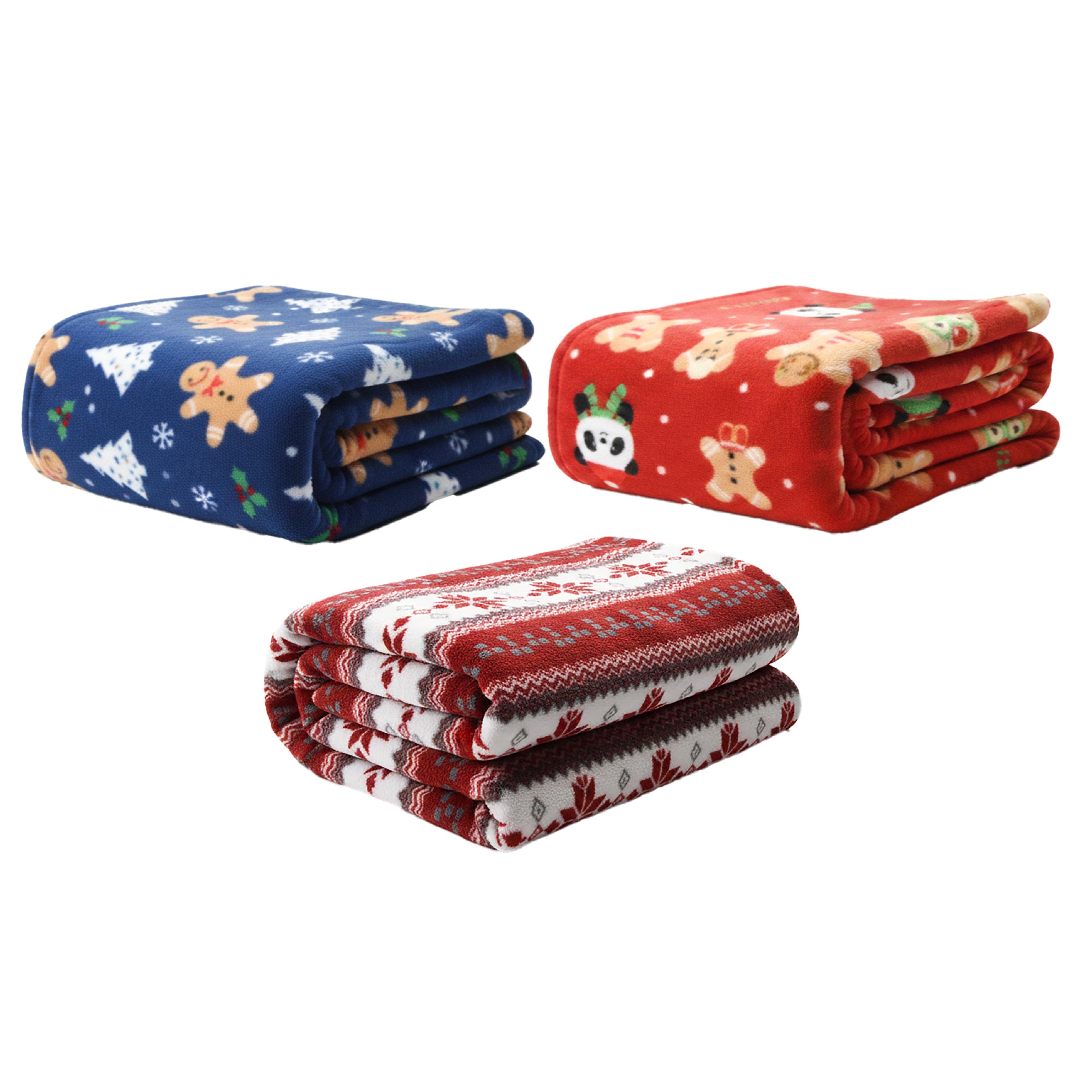 Holiday Print Flannel Fleece Throw Assorted 59 X 79, Throw Blanket, Holiday Decor