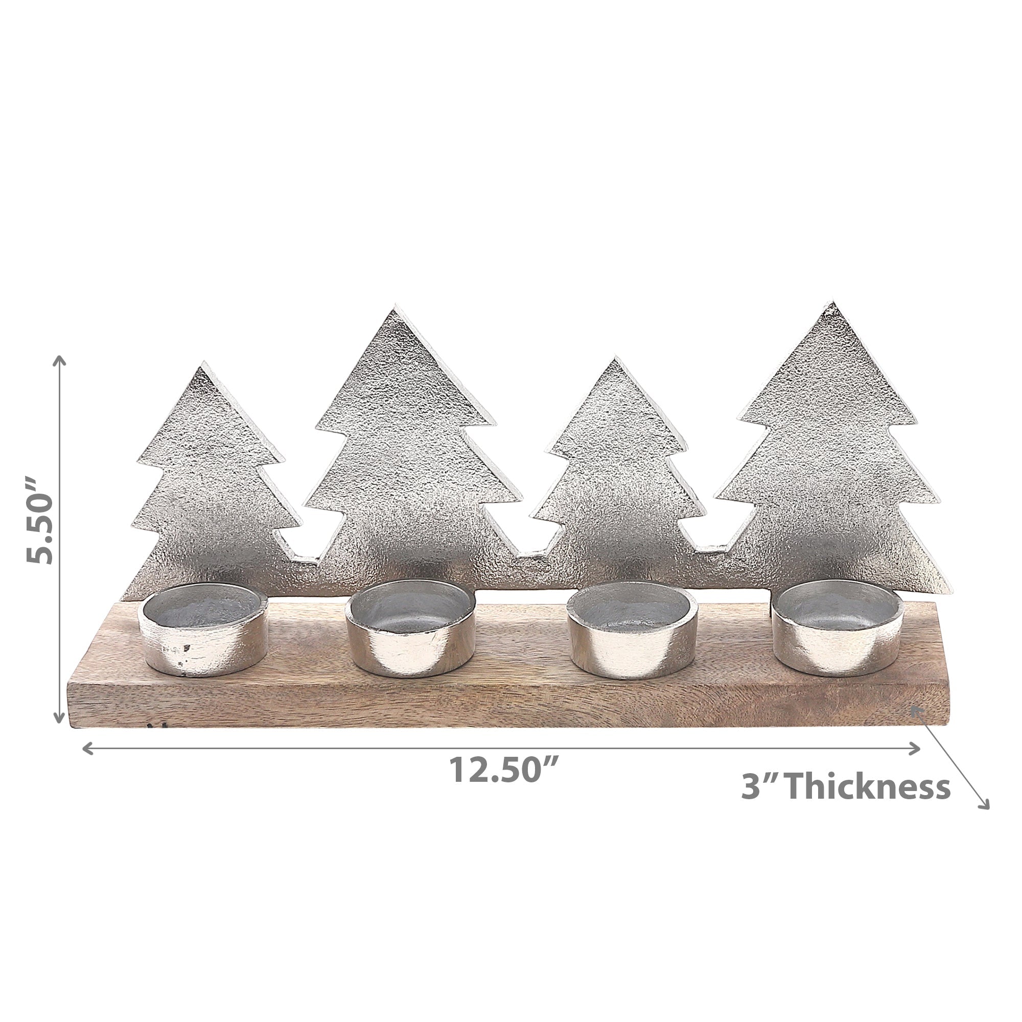 Christmas Metal Star Tree 4 Tealight Holder Silver, Holiday Table Decor, Festive Candle Accent