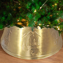 Metal Gold Tree Collar With Bear and Tree