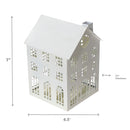 White Metal House Tealight Holder (Medium)