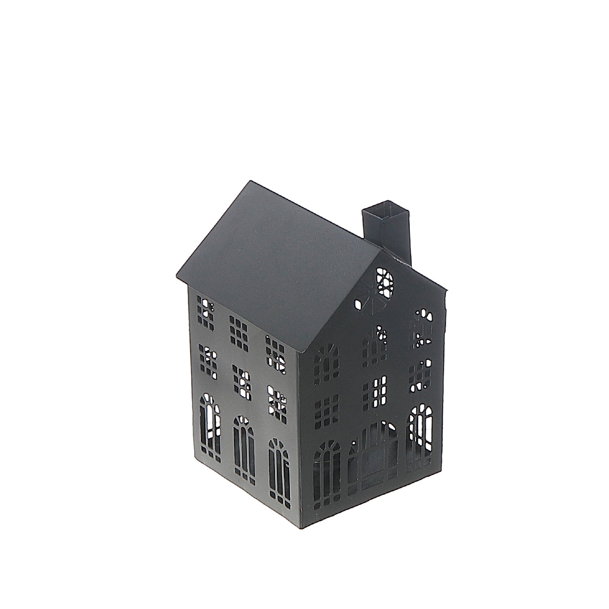 Medium Black Metal House Tealight Holder, Christmas Decor, Holiday Candle Holder, Festive Table Accent