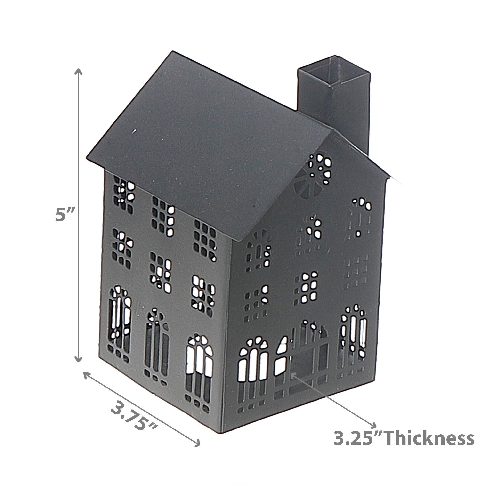 Small Black Metal House Tealight Holder - Set of 2, Christmas Candle Decor, Holiday Table Accent, Festive Home Accent