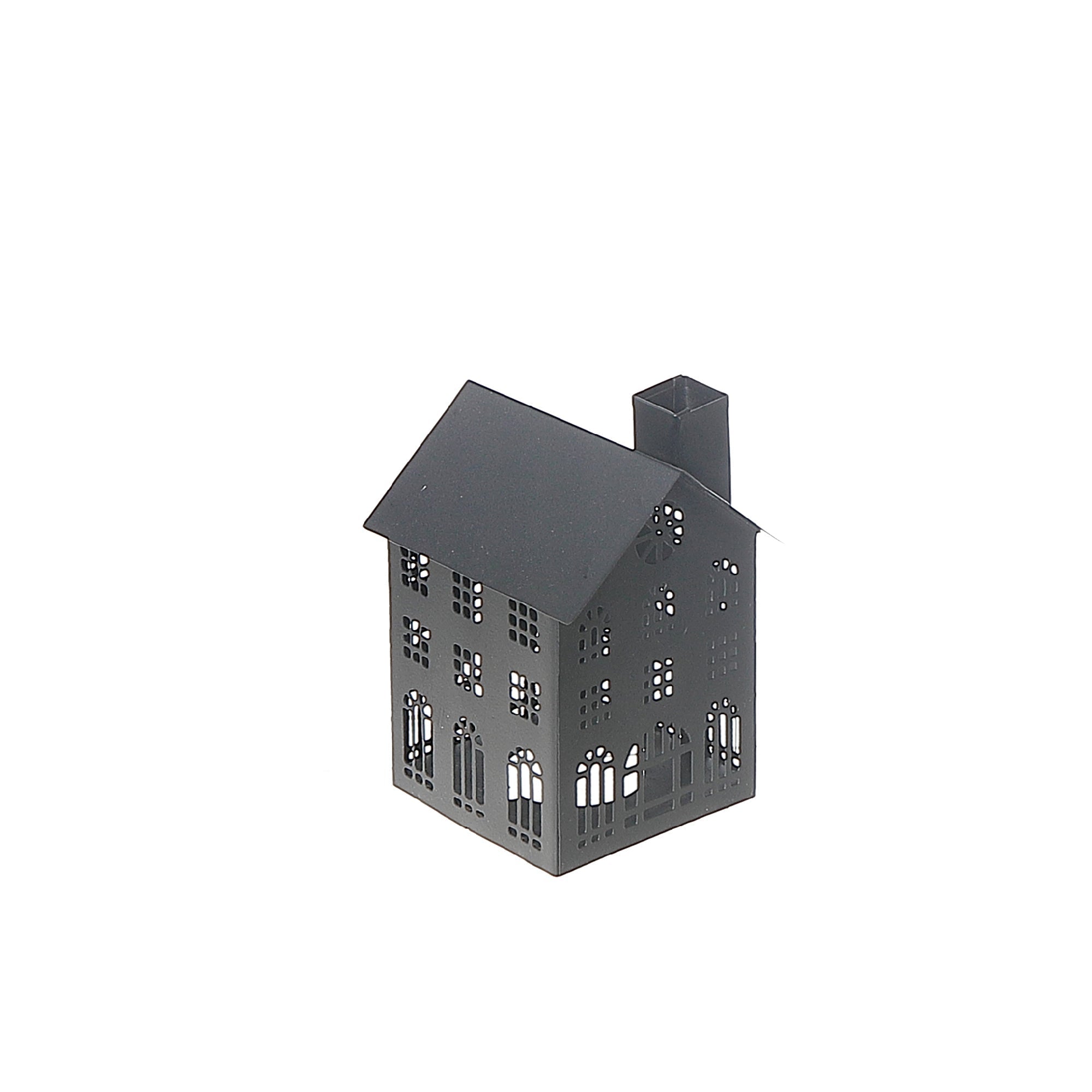Small Black Metal House Tealight Holder - Set of 2, Christmas Candle Decor, Holiday Table Accent, Festive Home Accent