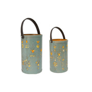 2 Piece Set of Metal Cutout Lantern Ornaments, Lantern, Holiday Decor