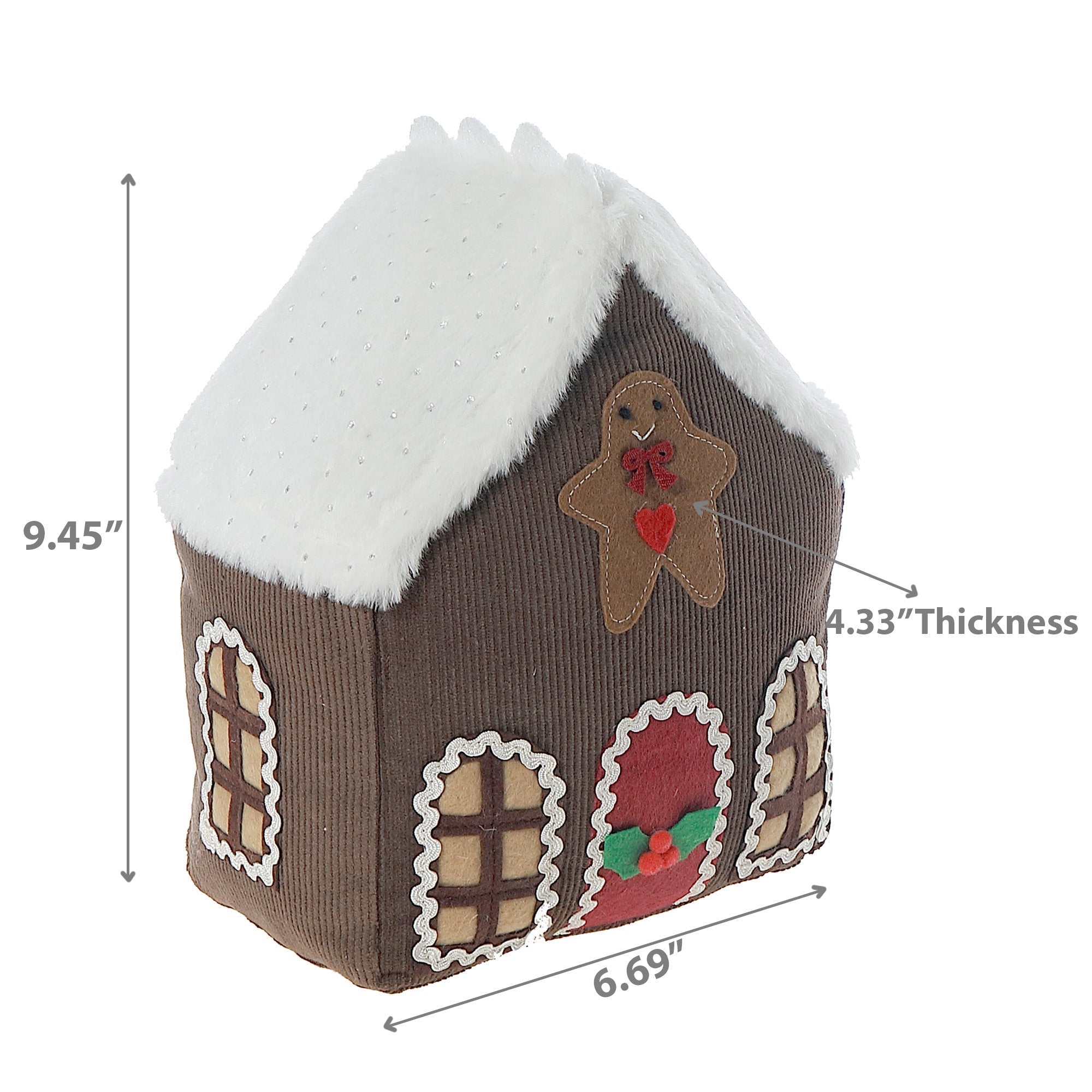 Gingerbread House Door Stopper – Christmas Home Décor, Holiday Decoration, Festive Door Wedge