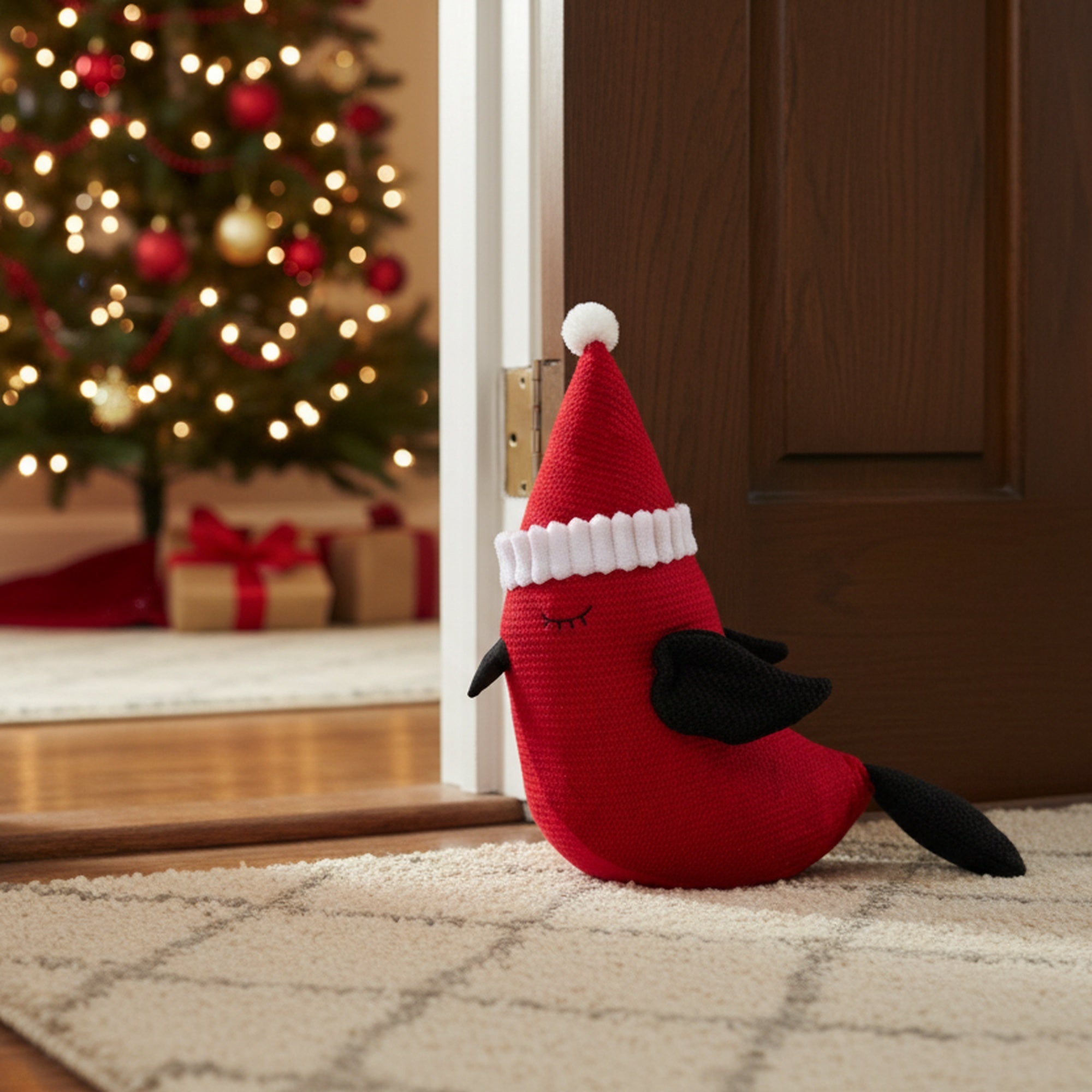 Door Stopper Christmas Cardinal, Christmas, Door Stopper, Holiday Decor