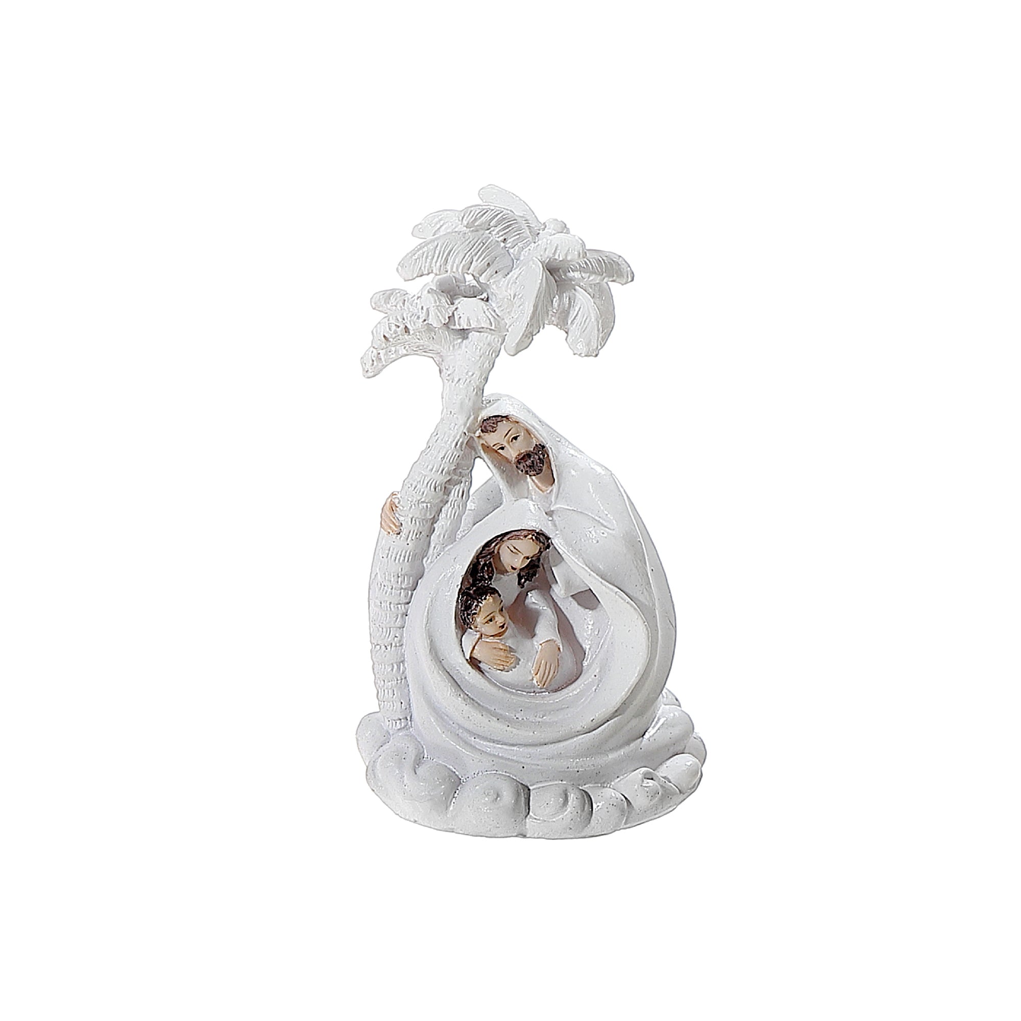 Polyresin Holy Family Nativity Figurine 5.8", Religious Christmas Decoration, Nativity Scene Decor - Set Of 6
