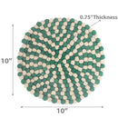 Round Felt Ball Trivet (Green & Beige)