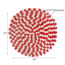Round Felt Ball Trivet (Red & Beige)