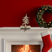 Metal Stocking Holder Tree – Christmas Mantel Decoration, Holiday Accent, Festive Winter Decor
