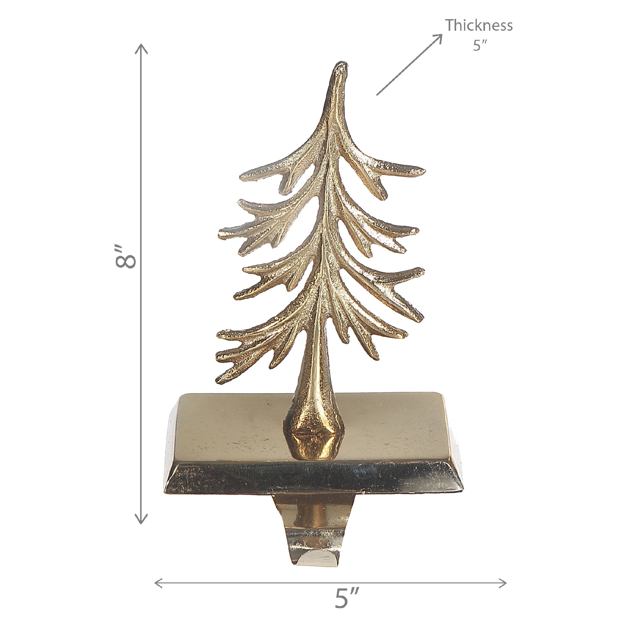 Metal Stocking Holder Tree – Christmas Mantel Decoration, Holiday Accent, Festive Winter Decor