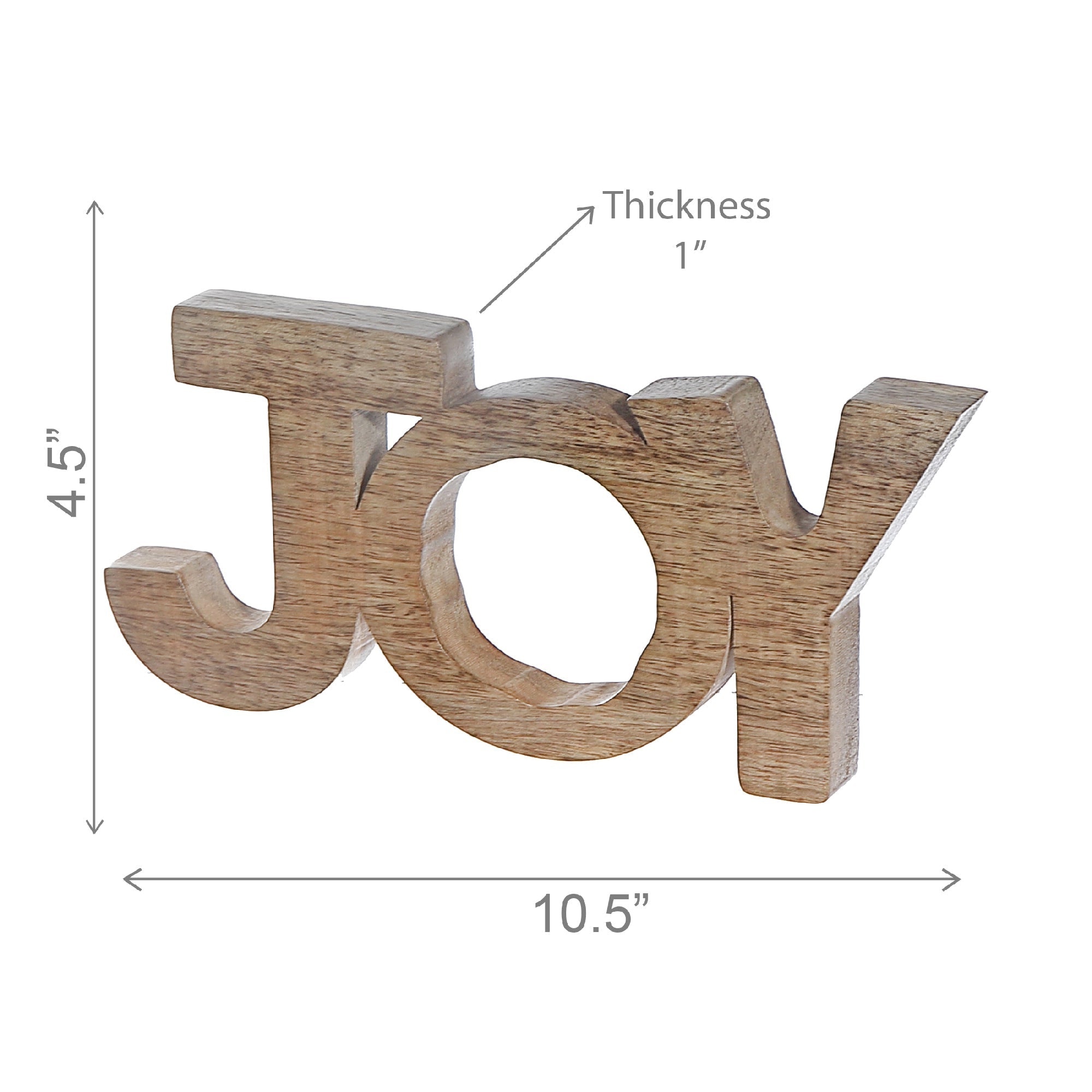 Wooden Joy Decor – Christmas Tabletop Decoration, Holiday Accent, Festive Winter Home Decor