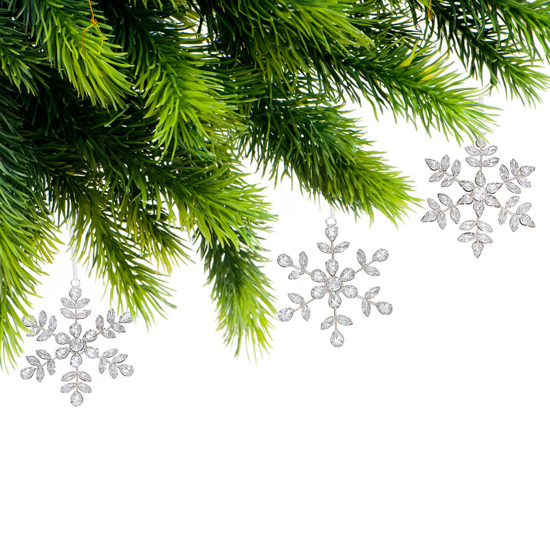 Beaded Snowflake Ornament (3 Pc Set)