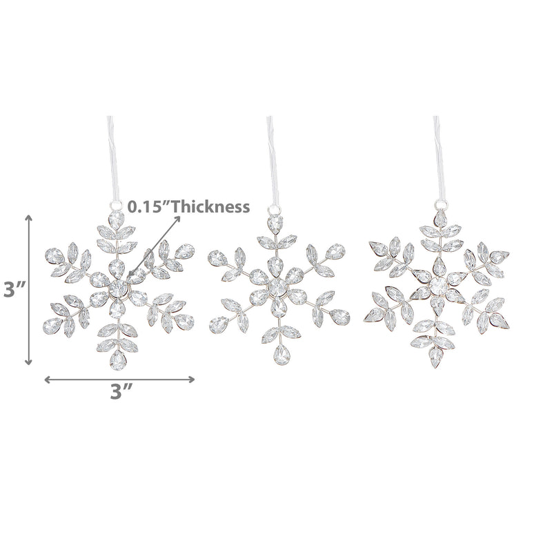 Beaded Snowflake Ornament (3 Pc Set)