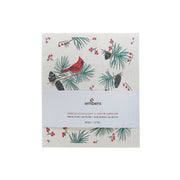 Swedish Dish Cloth Set of 2 with Holly Berries and Cardinal Design Assorted, Christmas Kitchen, Holiday Cleaning Cloths