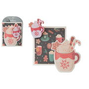 3 Piece Cleaning Set Dish Cloth & Sponge Hot Chocolate, Christmas, Kitchen Towel, Holiday Decor- Set of 2