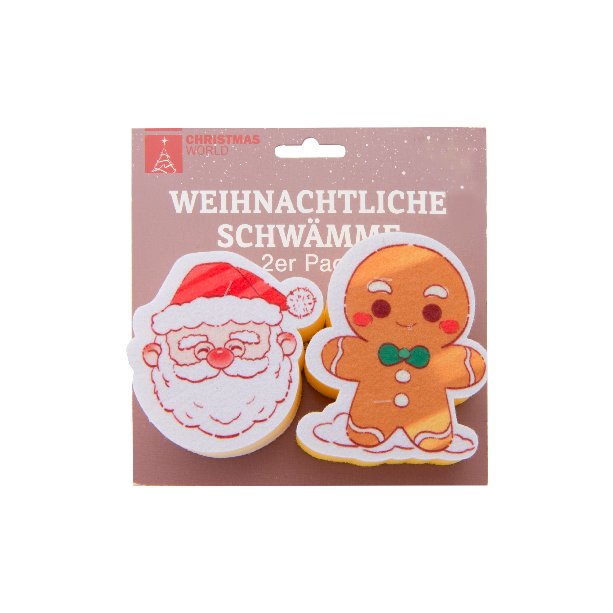 Kitchen Sponge Santa & Gingerbread 2 Piece, Christmas, Holiday Decor- Set of 4