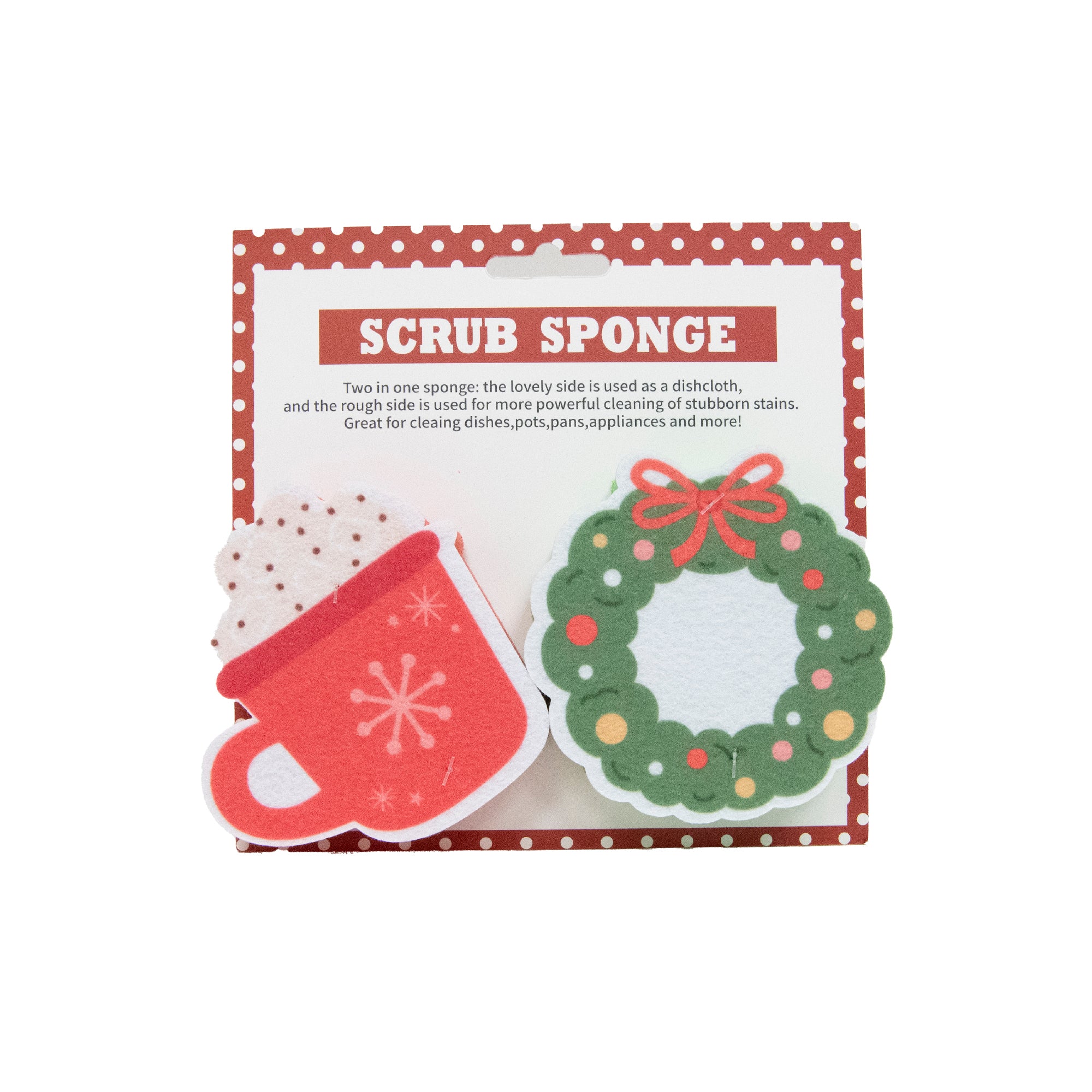 Kitchen Sponge Beverage & Wreath 2 Piece, Wreath, Holiday Decor- Set of 4
