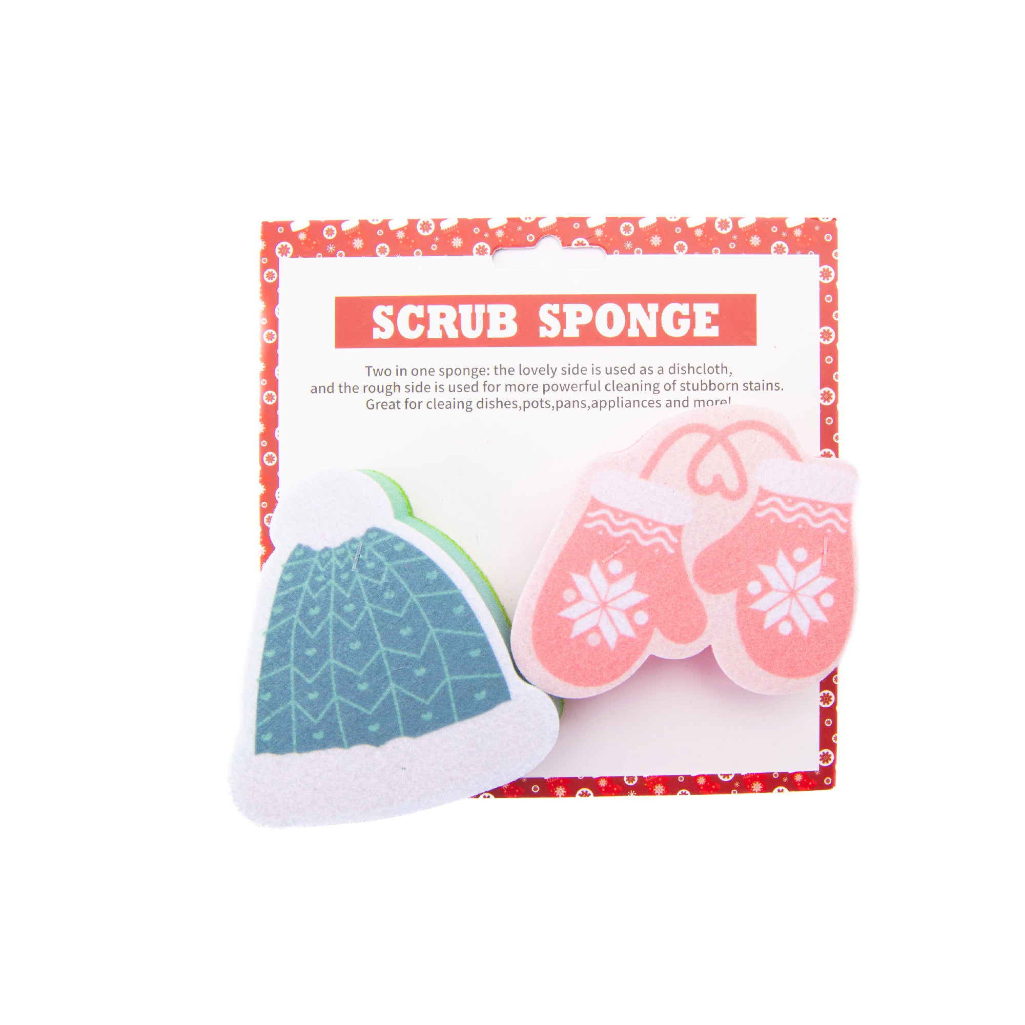 Kitchen Sponge Toque & Gloves 2 Piece, Holiday Decor- Set of 4