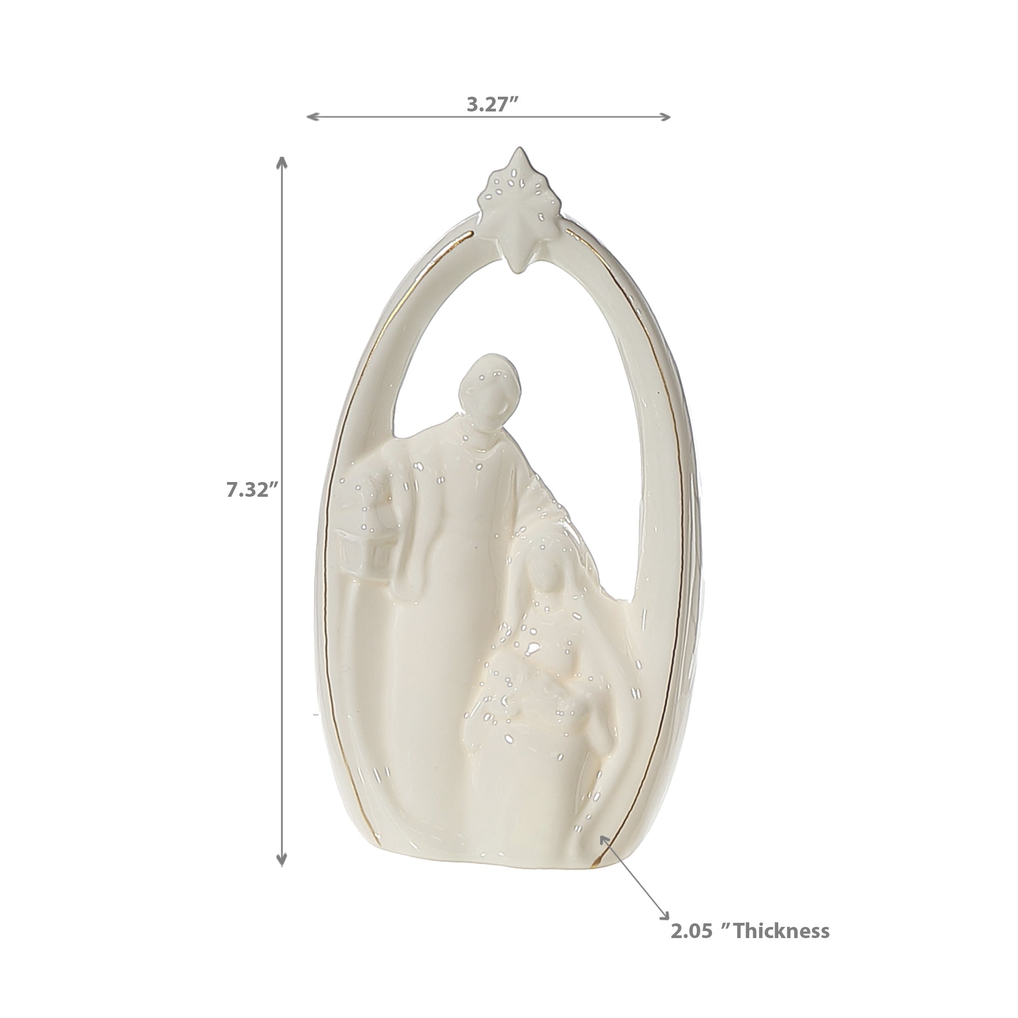 LED Shiny White Nativity Scene – Christmas Decoration, Holiday Table Decor