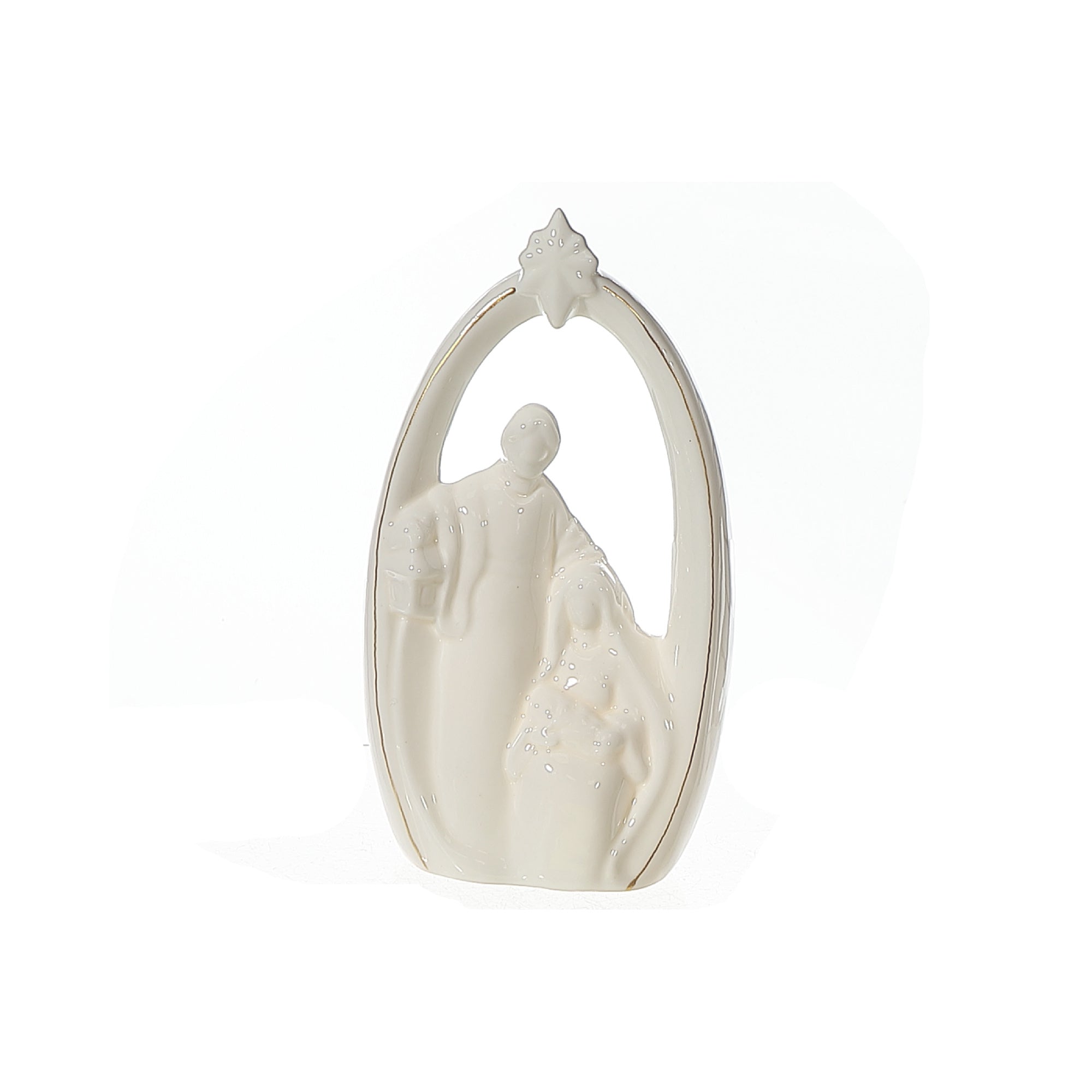 LED Shiny White Nativity Scene – Christmas Decoration, Holiday Table Decor