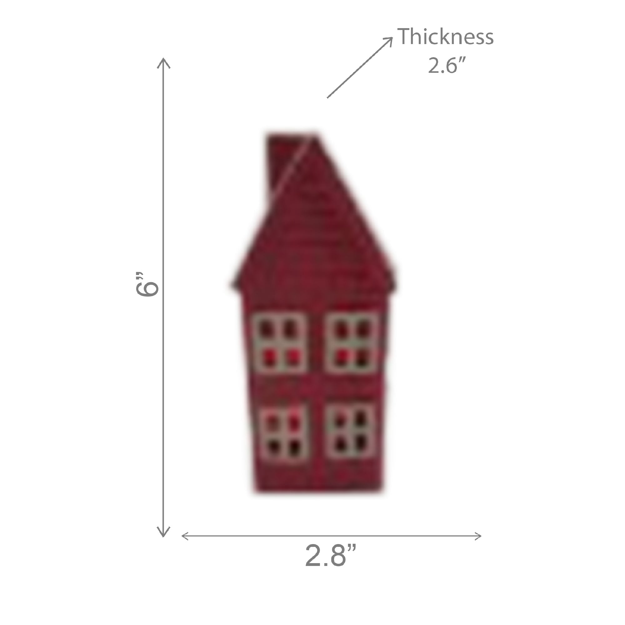 LED Porcelain Red House 6" – Christmas Tabletop Decoration, Holiday Accent, Illuminated Winter Scene