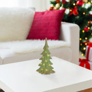 LED Porcelain Tree Decor Green – Christmas Tabletop Decoration, Illuminated Holiday Accent, Festive Winter Decor