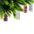 Glittered Tuile Poinsettia Clip (Asstd) - Set of 4