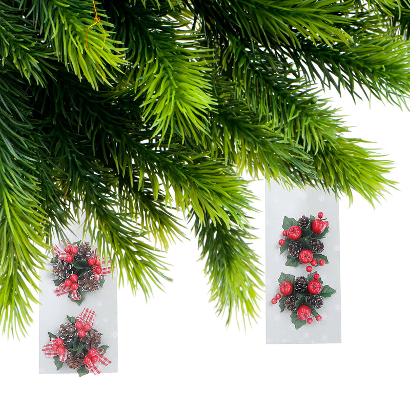 Pine Cone Wreath Candle Rings (Asstd) - Set of 2