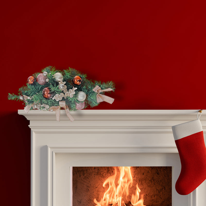 Bows And Balls Pine Swag