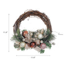 Rattan Bows And Balls Pine Wreath