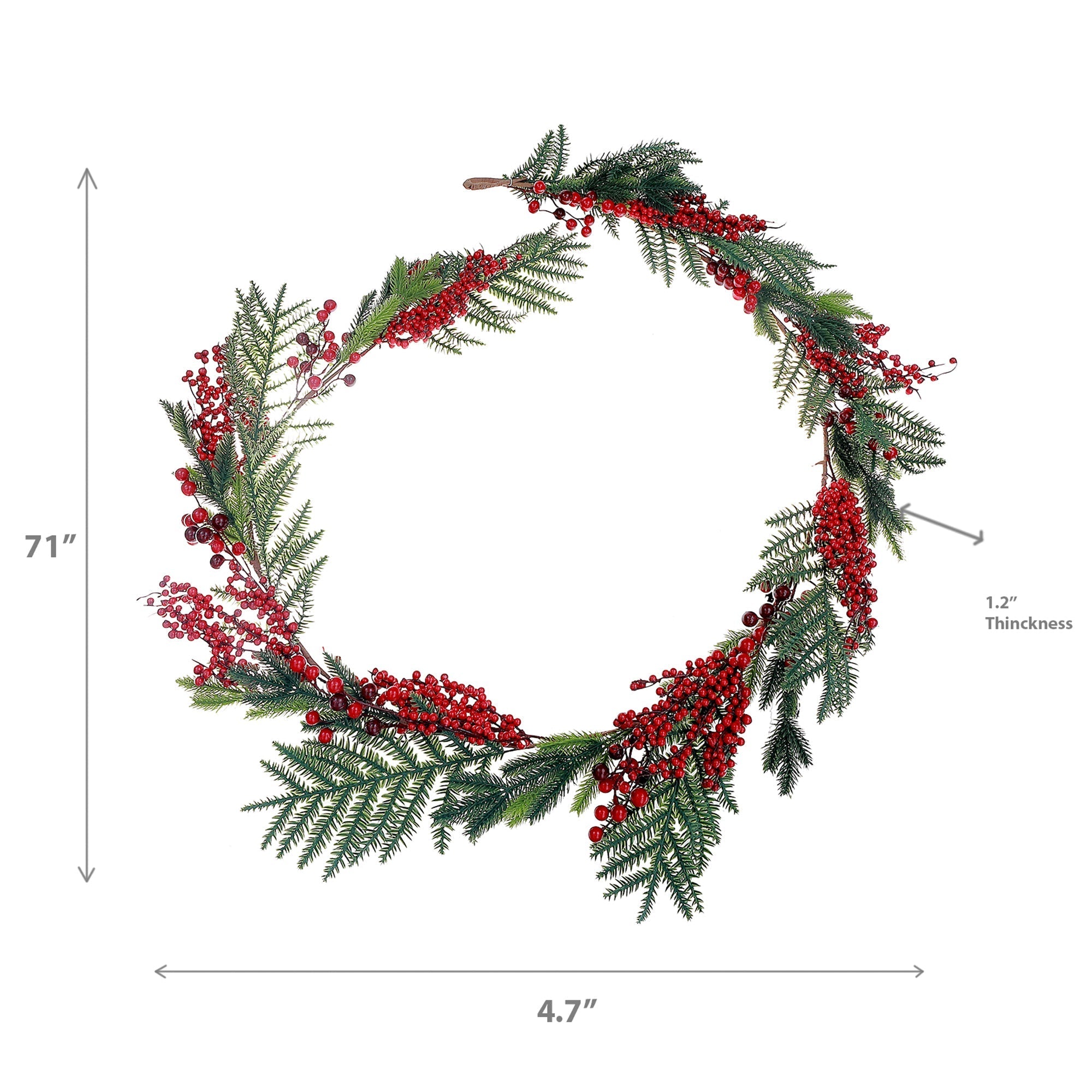 Pine Cone and Berries Decorative Garland, Christmas Garland, Holiday Table or Mantel Decor, Festive Home Accent