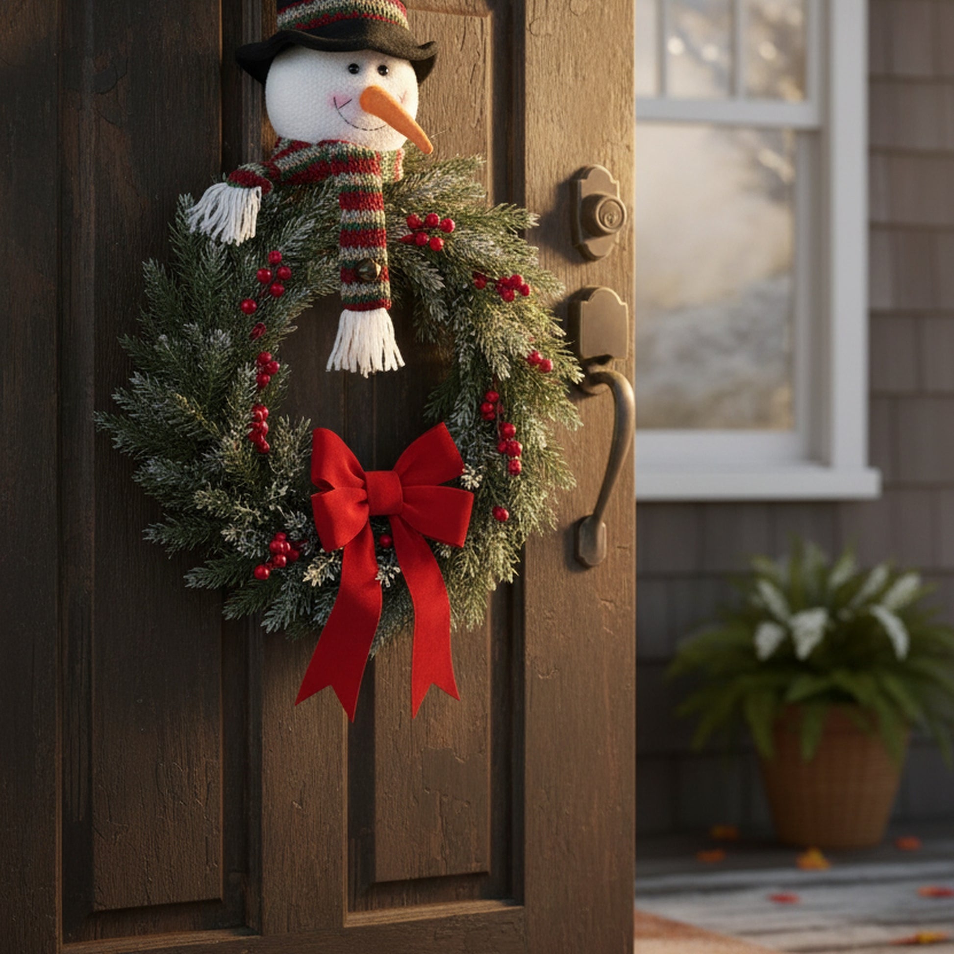 11" Snowman Door Hanger, Christmas, Wall Decor, Holiday Decor