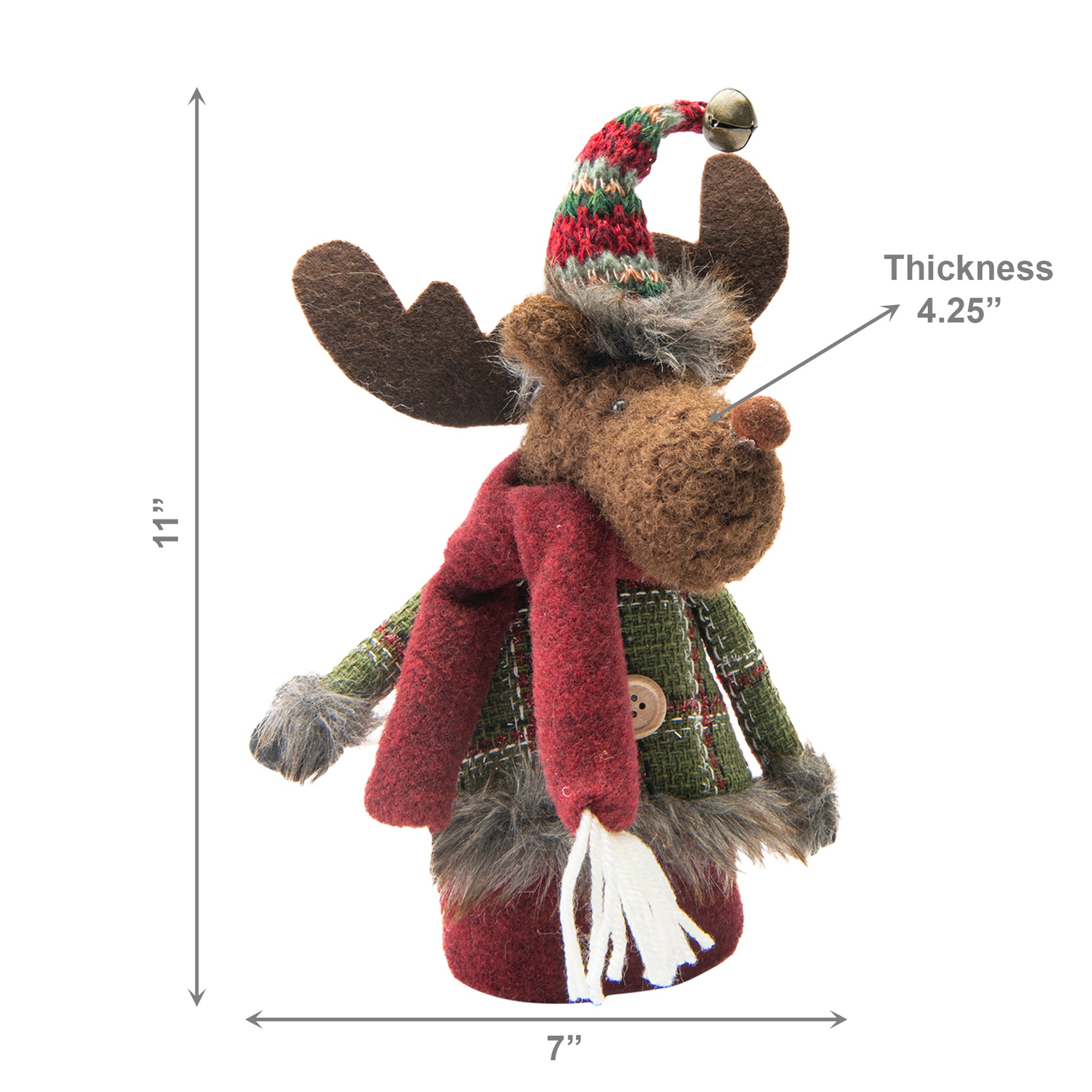 11" Cozy Moose Figure, Figurine, Holiday Decor