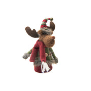 11" Cozy Moose Figure, Figurine, Holiday Decor