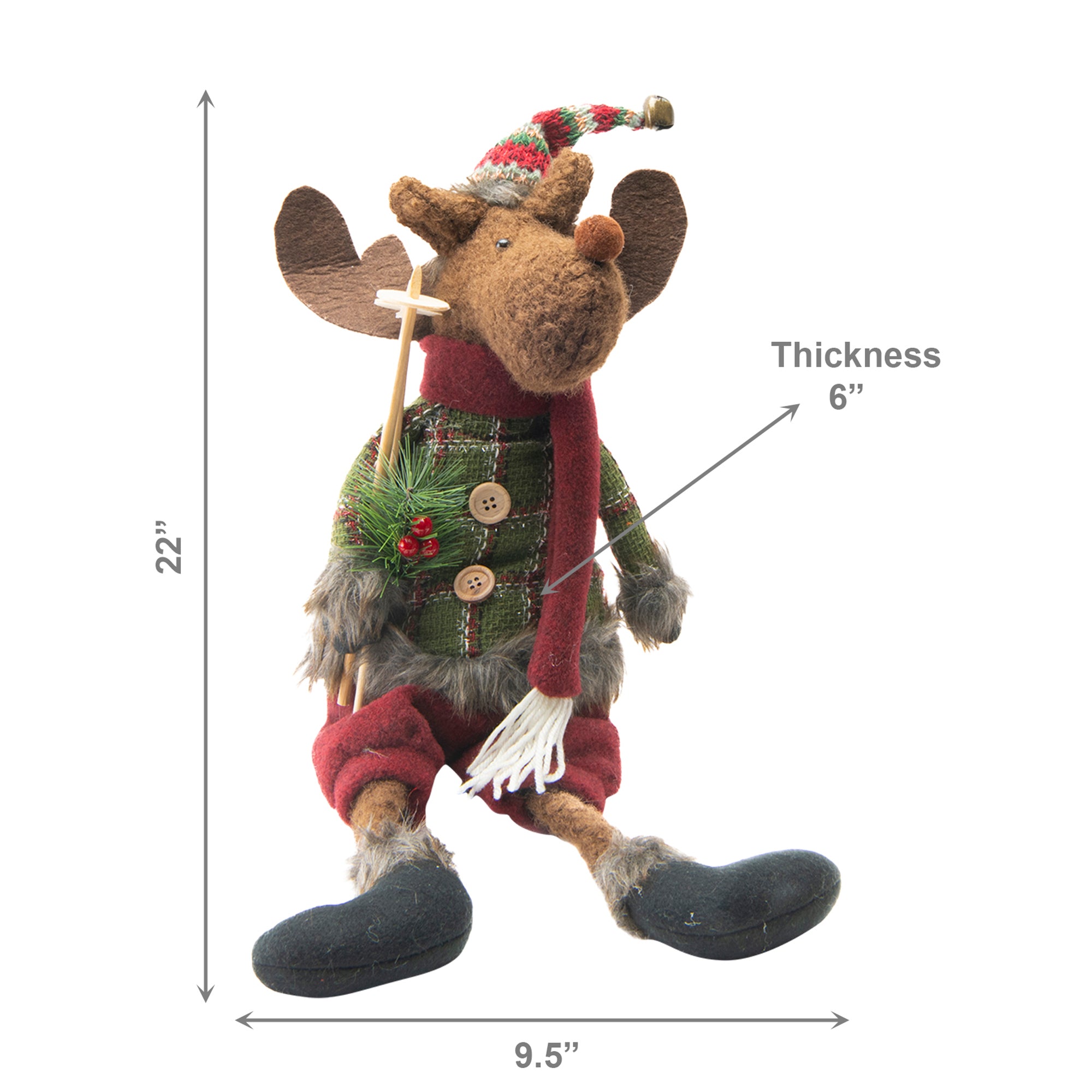 22" Cozy Moose Figure, Figurine, Holiday Decor