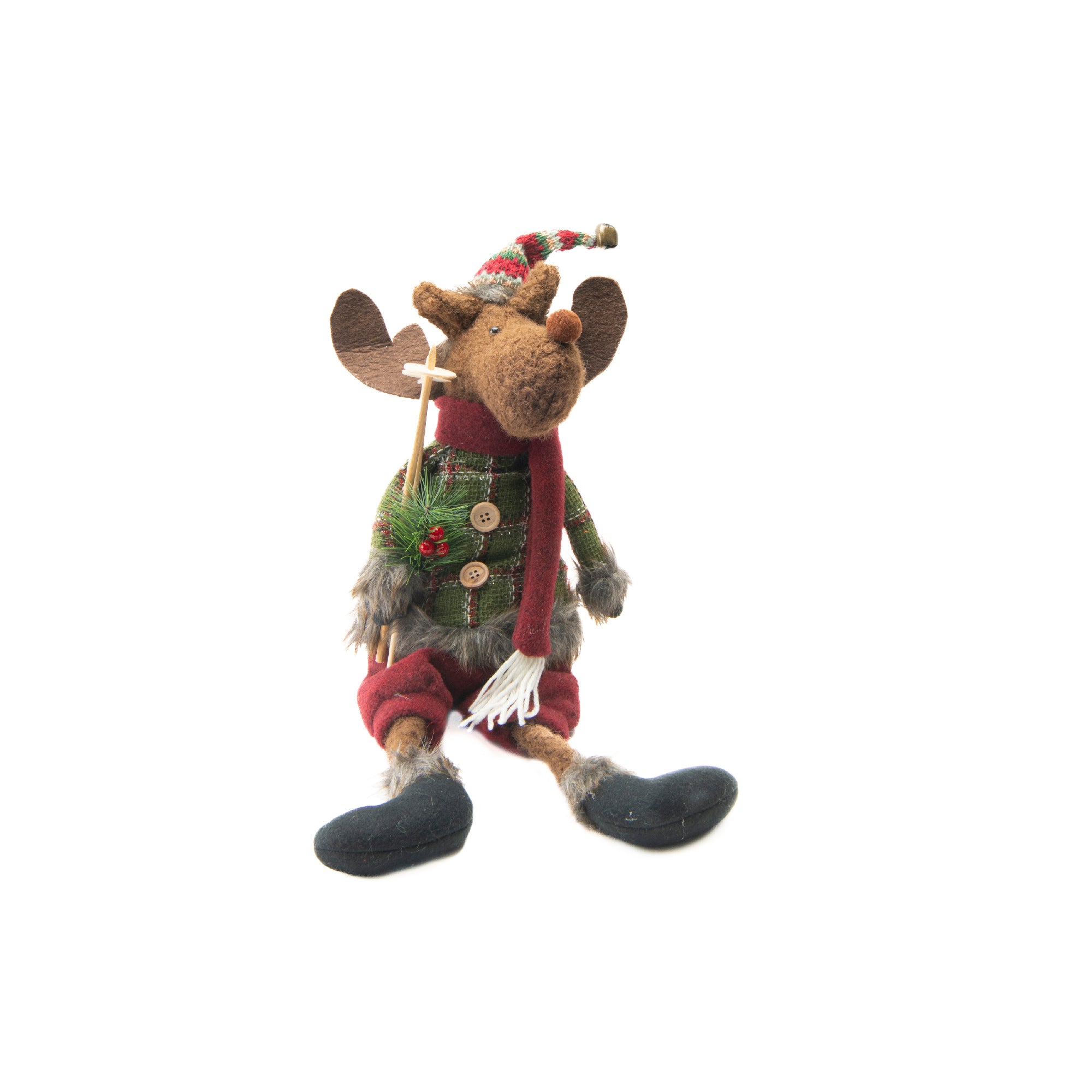 22" Cozy Moose Figure, Figurine, Holiday Decor