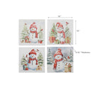 Canvas Wall Art Snowman - Set of 4