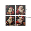 Canvas Wall Art Santa - Set of 4