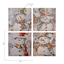 Canvas Wall Art Asstd (Snowman) - Set of 4